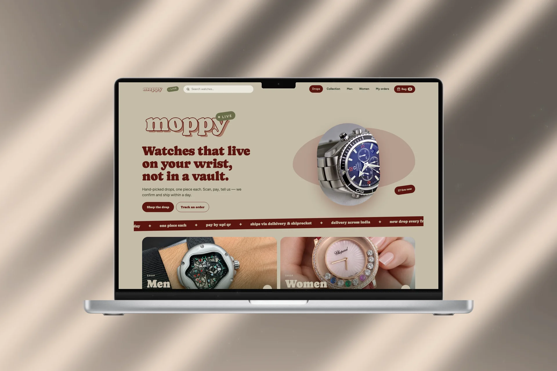 moppy — E-commerce · Watch Drops